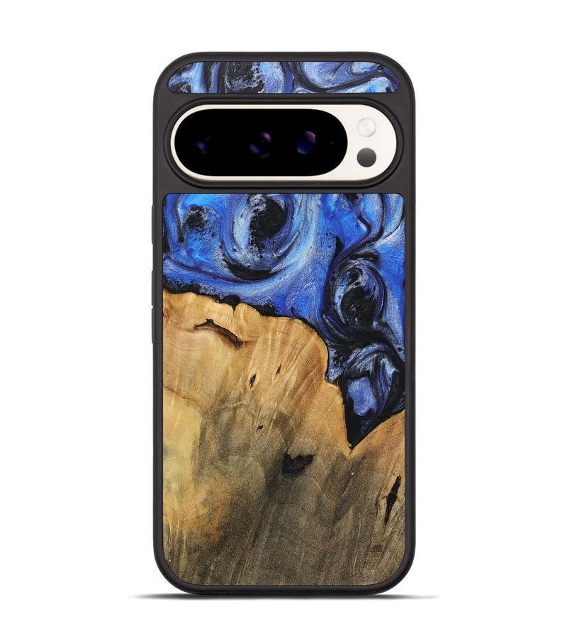 Pixel 9 Wood+Resin Phone Case - Jacob (Blue, 718011)