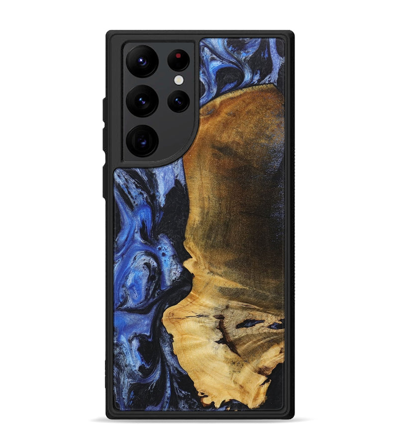 Galaxy S22 Ultra Wood+Resin Phone Case - Kyle (Blue, 718014)