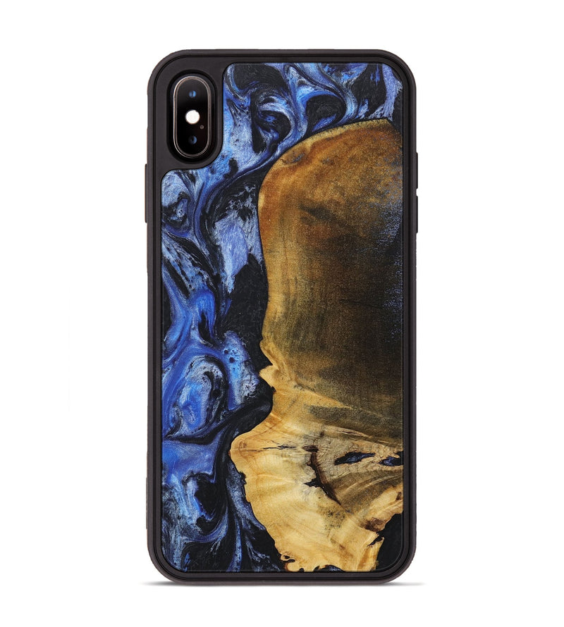 iPhone Xs Max Wood+Resin Phone Case - Kyle (Blue, 718014)