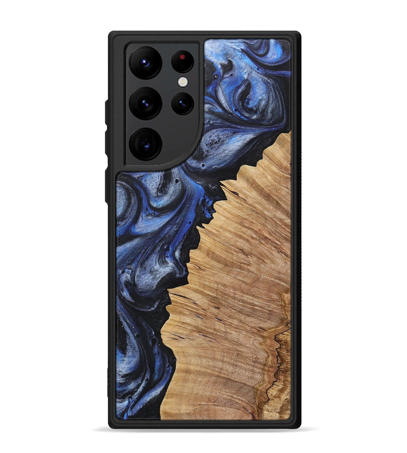 Galaxy S22 Ultra Wood+Resin Phone Case - Heather (Blue, 718015)