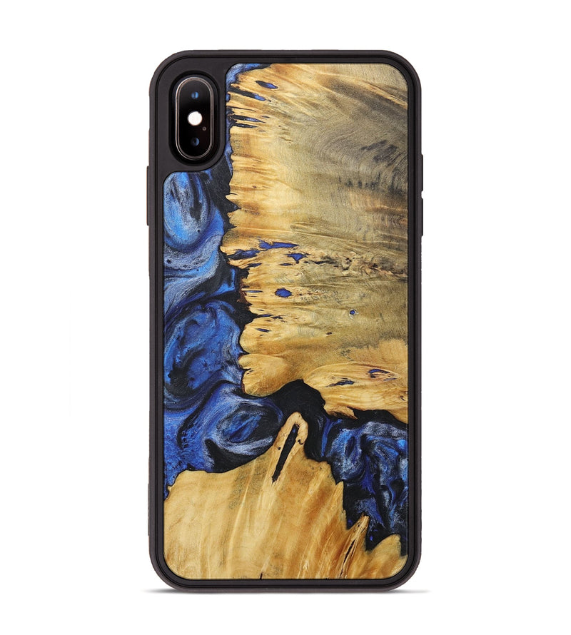 iPhone Xs Max Wood+Resin Phone Case - Krista (Blue, 718018)