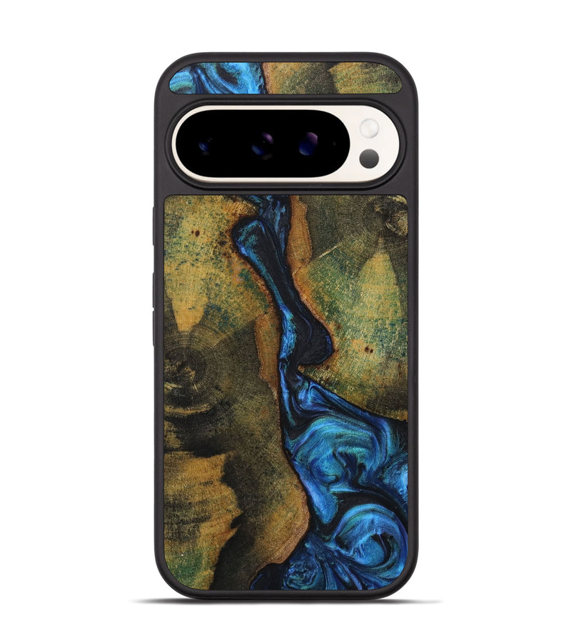 Pixel 9 Pro Wood+Resin Phone Case - Genevieve (Blue, 718031)