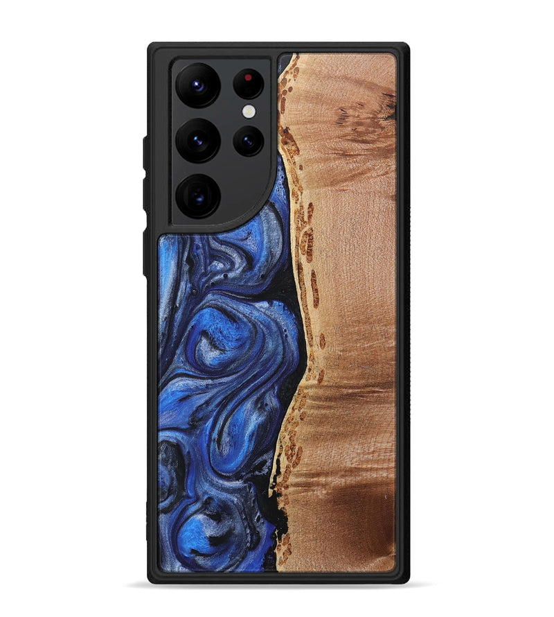 Galaxy S22 Ultra Wood+Resin Phone Case - London (Blue, 718032)