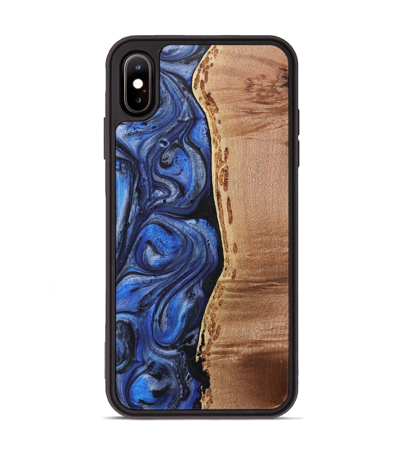 iPhone Xs Max Wood+Resin Phone Case - London (Blue, 718032)