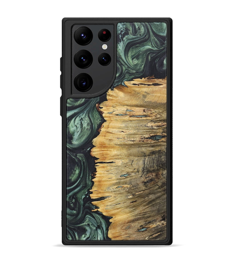 Galaxy S22 Ultra Wood+Resin Phone Case - Nyla (Green, 718042)