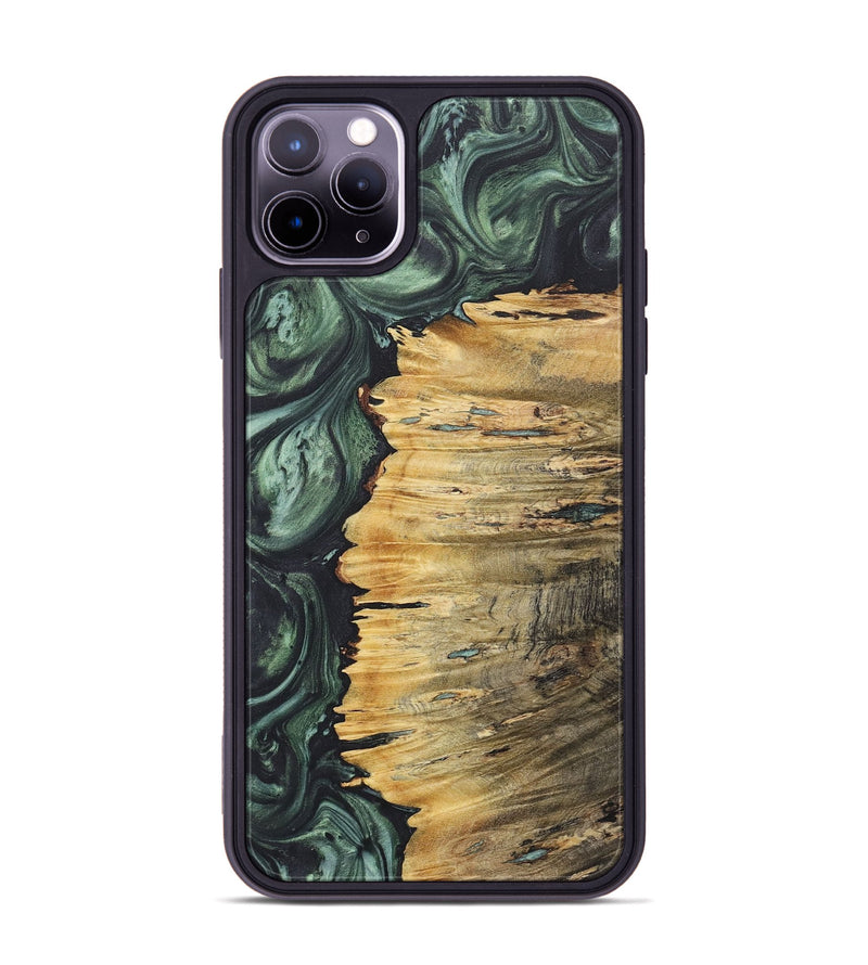 iPhone 11 Pro Max Wood+Resin Phone Case - Nyla (Green, 718042)