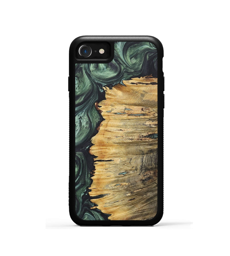 iPhone SE Wood+Resin Phone Case - Nyla (Green, 718042)