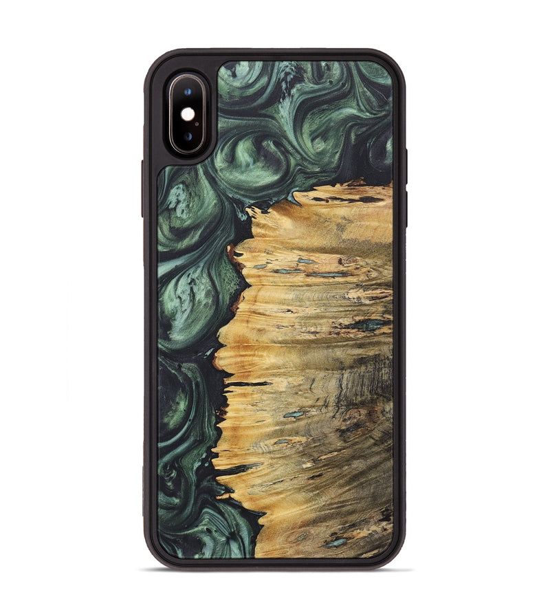 iPhone Xs Max Wood+Resin Phone Case - Nyla (Green, 718042)