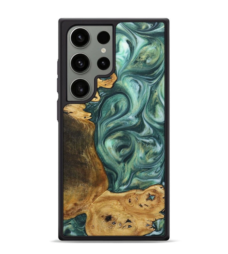 Galaxy S24 Ultra Wood+Resin Phone Case - Donovan (Green, 718050)