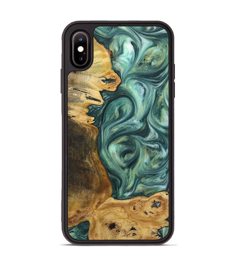 iPhone Xs Max Wood+Resin Phone Case - Donovan (Green, 718050)