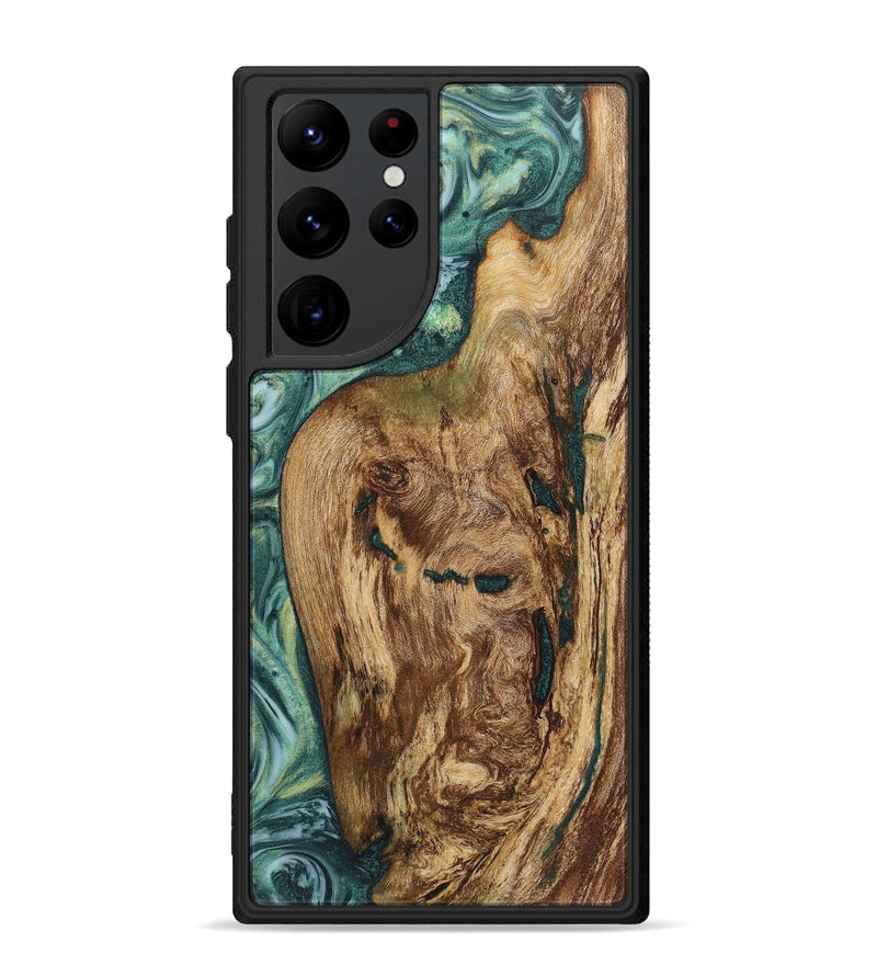 Galaxy S22 Ultra Wood+Resin Phone Case - Kaydence (Green, 718051)