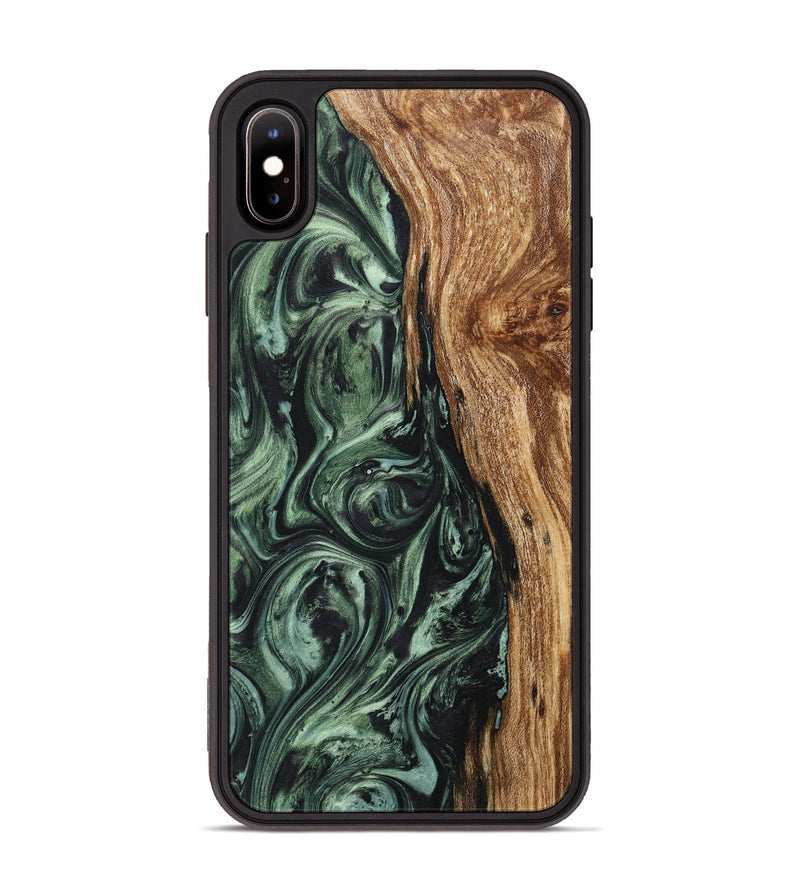 iPhone Xs Max Wood+Resin Phone Case - Judy (Green, 718054)