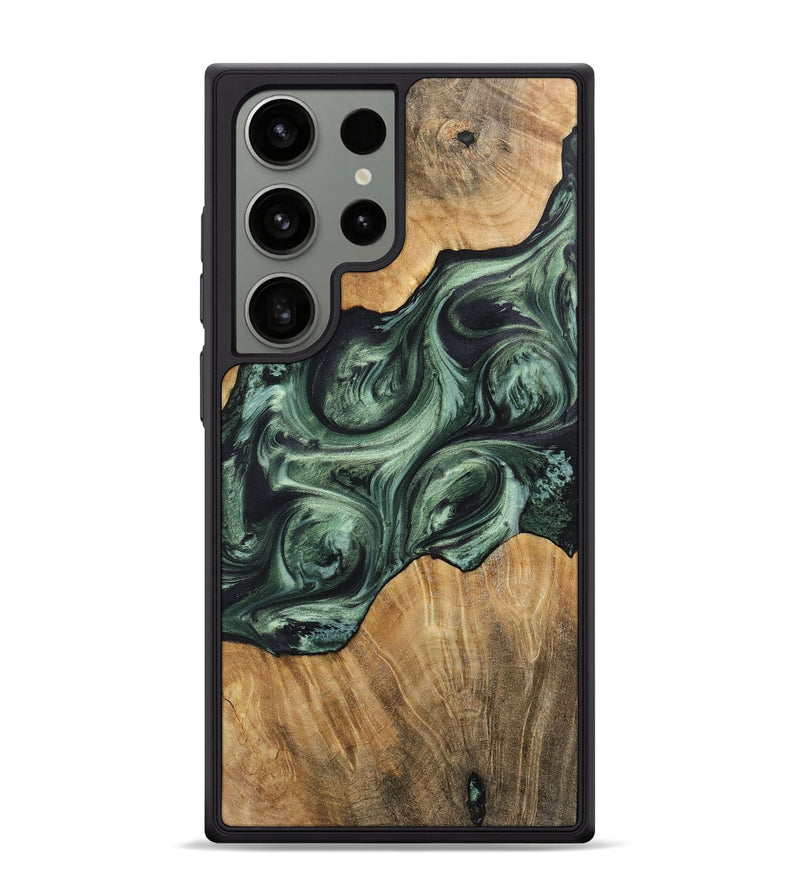 Galaxy S24 Ultra Wood+Resin Phone Case - Harper (Green, 718055)