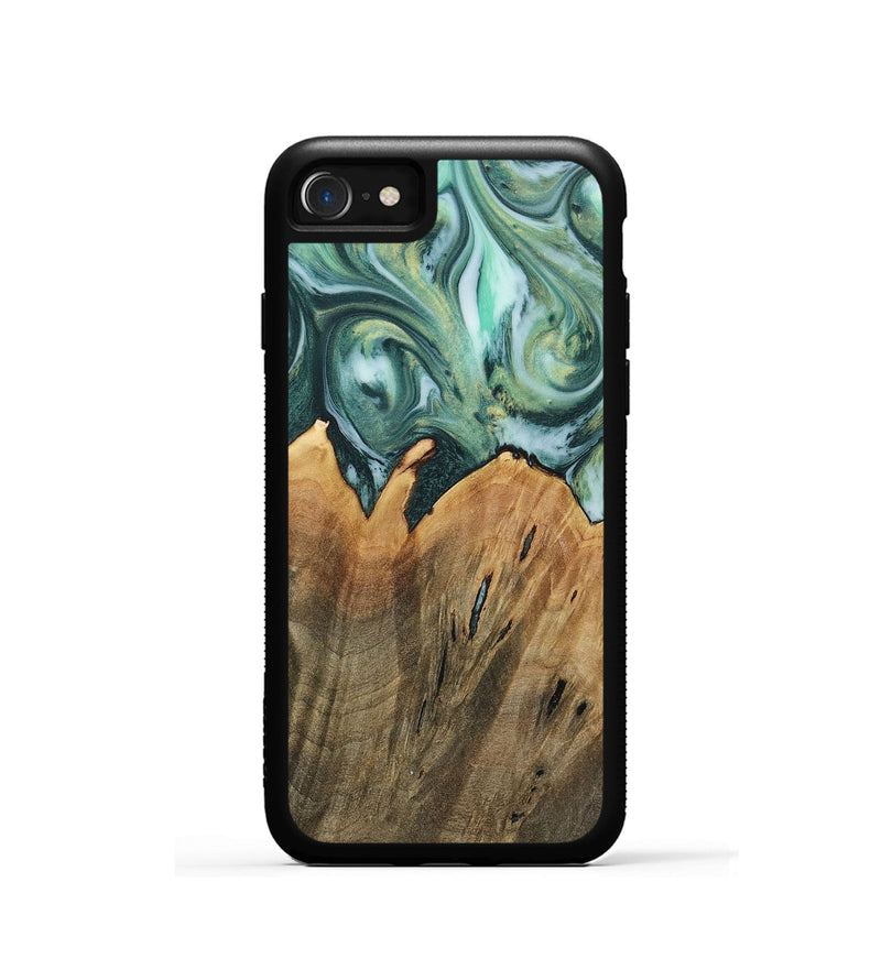 iPhone SE Wood+Resin Phone Case - Sullivan (Green, 718059)