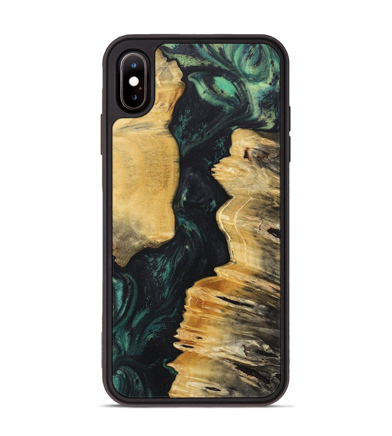 iPhone Xs Max Wood+Resin Phone Case - Summer (Green, 718068)