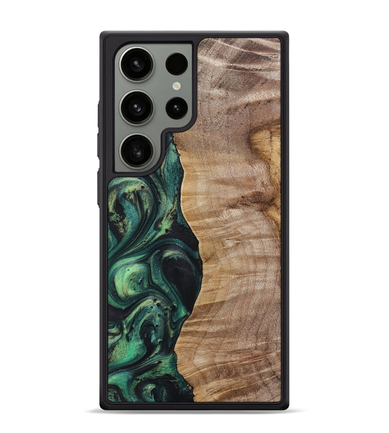 Galaxy S24 Ultra Wood+Resin Phone Case - Fannie (Green, 718083)