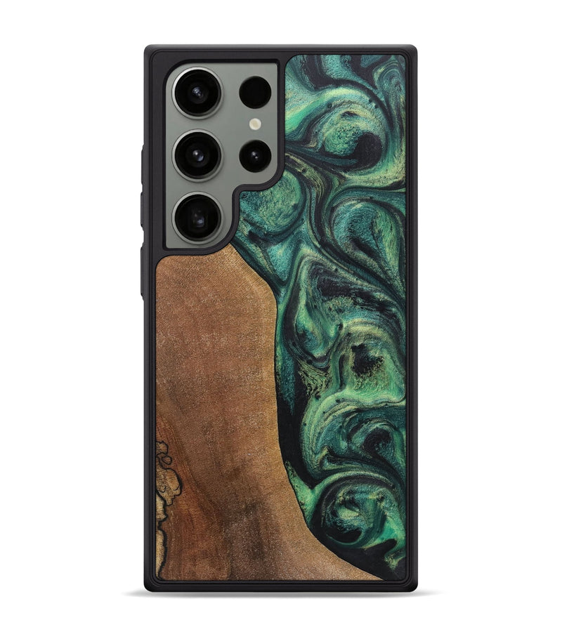 Galaxy S24 Ultra Wood+Resin Phone Case - Odin (Green, 718084)