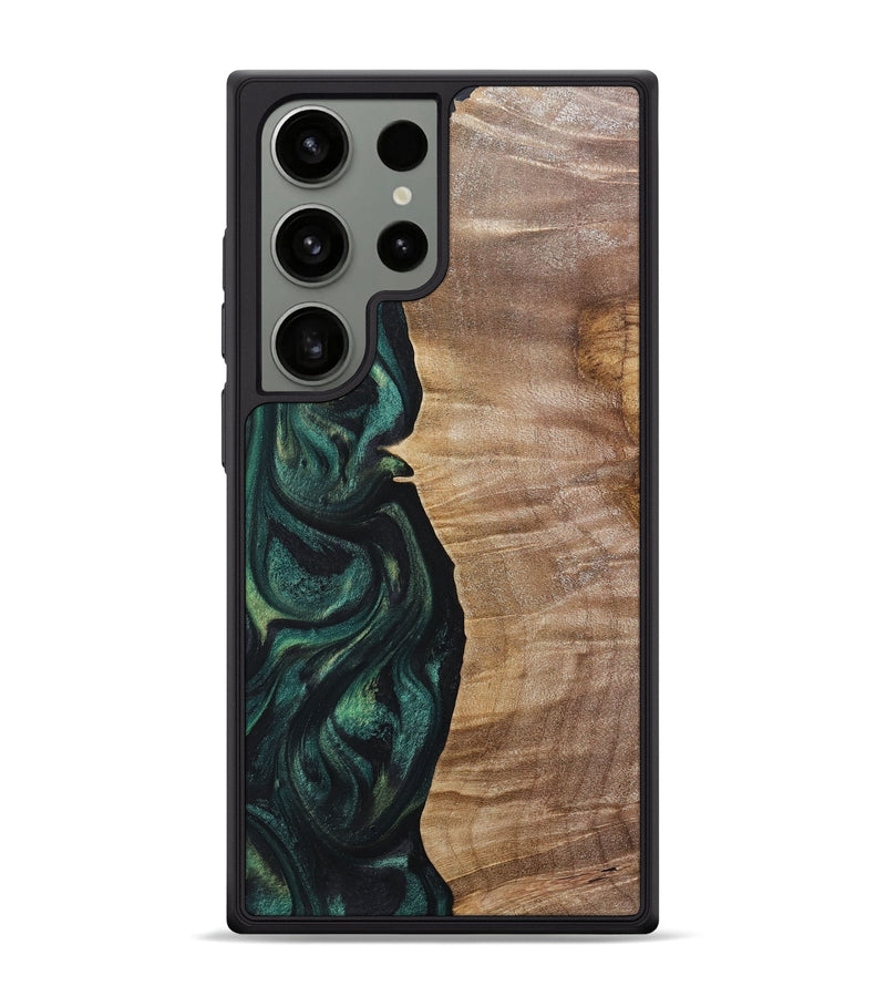 Galaxy S24 Ultra Wood+Resin Phone Case - Elian (Green, 718086)