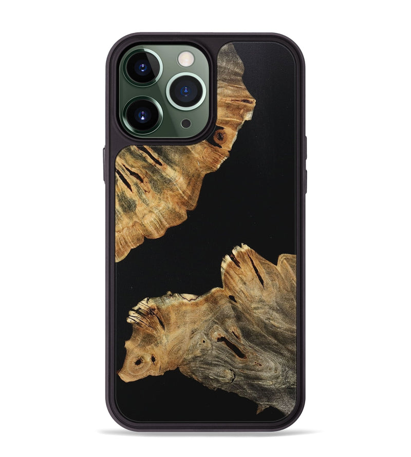 iPhone 13 Pro Max Wood+Resin Phone Case - Arturo (Pure Black, 718106)