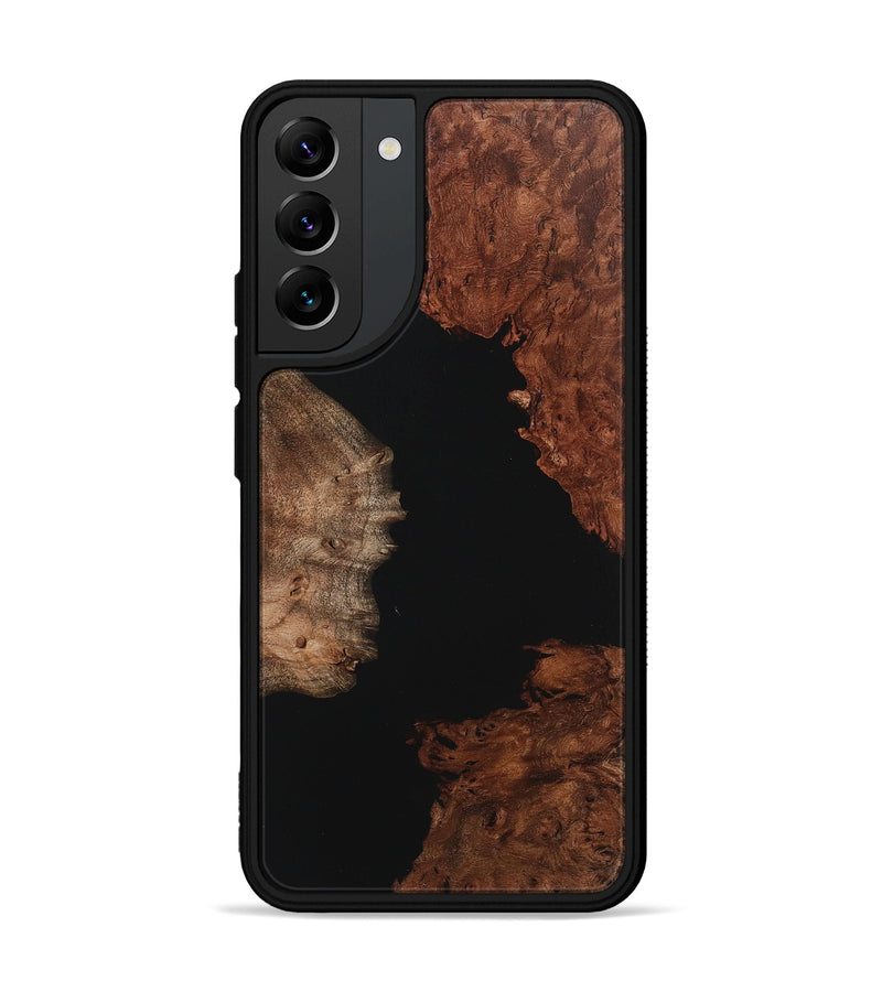 Galaxy S22 Plus Wood+Resin Phone Case - Angelica (Pure Black, 718107)