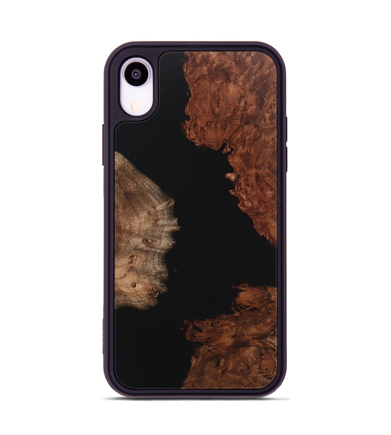 iPhone Xr Wood+Resin Phone Case - Angelica (Pure Black, 718107)