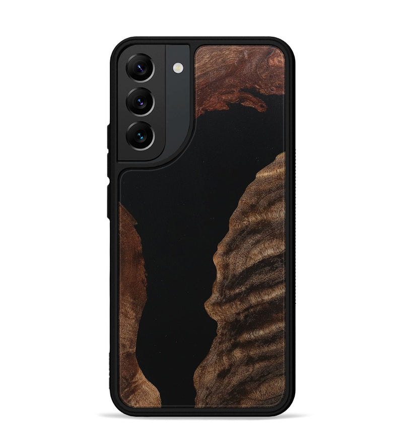 Galaxy S22 Plus Wood+Resin Phone Case - Lindsay (Pure Black, 718108)