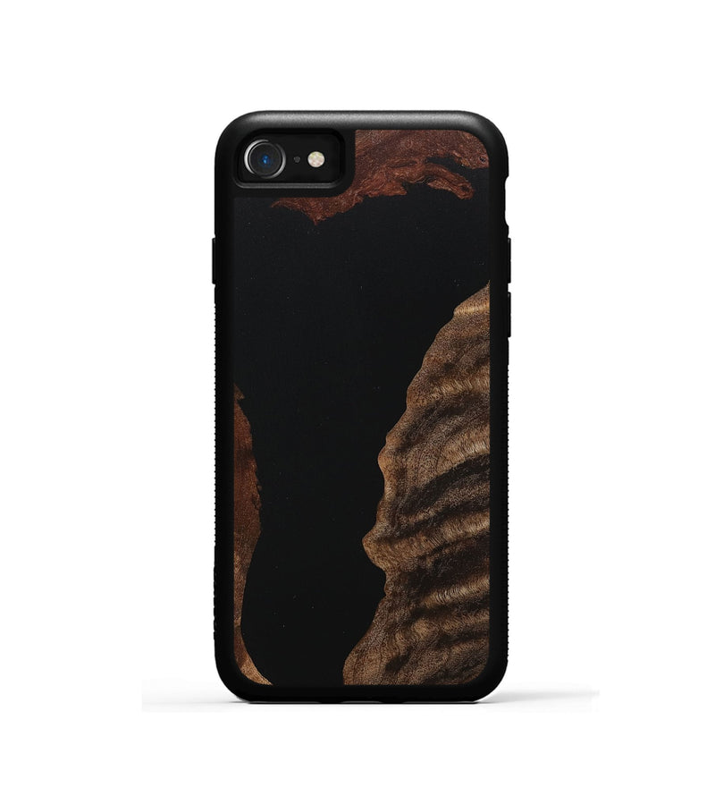 iPhone SE Wood+Resin Phone Case - Lindsay (Pure Black, 718108)