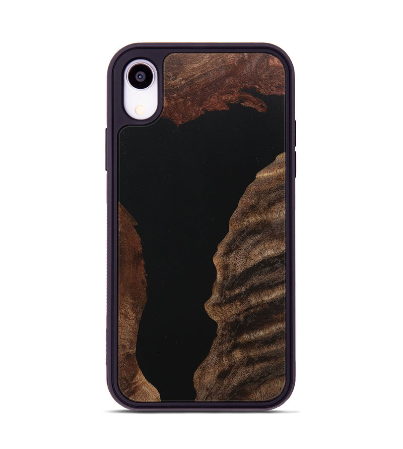 iPhone Xr Wood+Resin Phone Case - Lindsay (Pure Black, 718108)