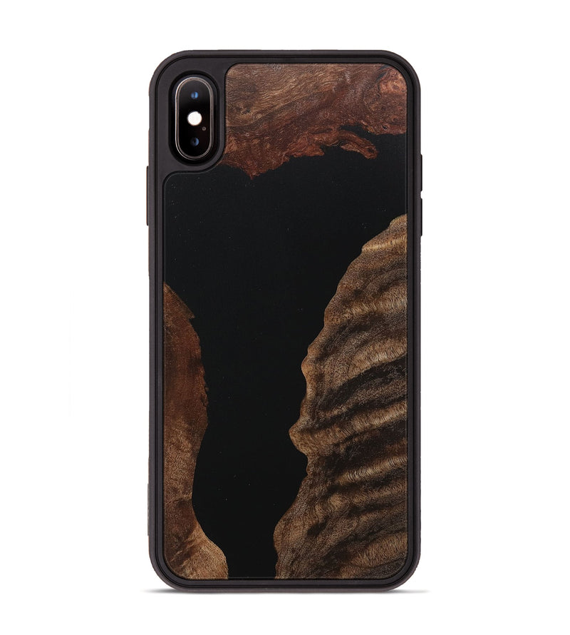 iPhone Xs Max Wood+Resin Phone Case - Lindsay (Pure Black, 718108)