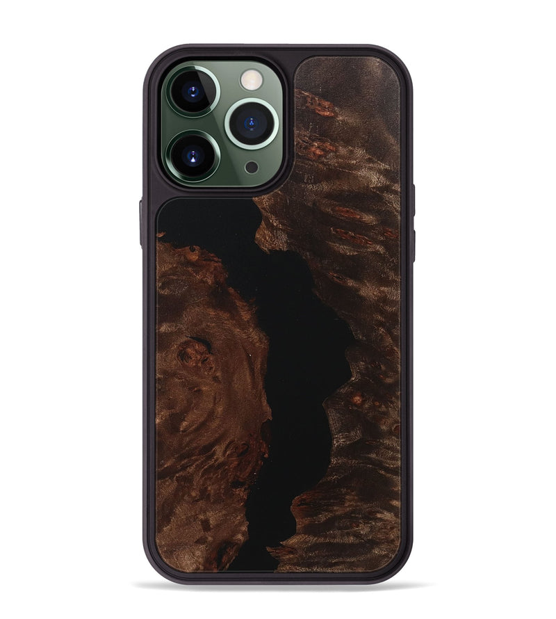 iPhone 13 Pro Max Wood+Resin Phone Case - Lowell (Pure Black, 718112)