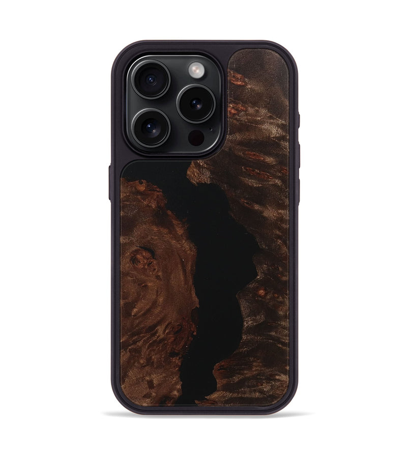 iPhone 15 Pro Wood+Resin Phone Case - Lowell (Pure Black, 718112)