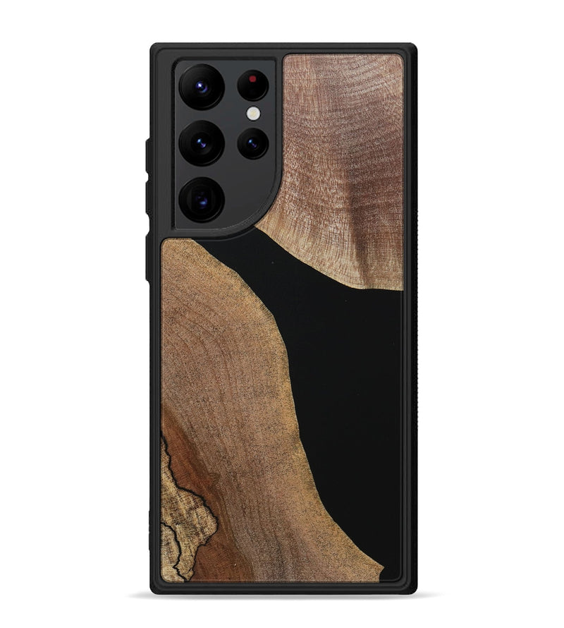 Galaxy S22 Ultra Wood+Resin Phone Case - Stanley (Pure Black, 718113)