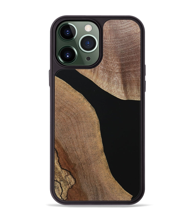 iPhone 13 Pro Max Wood+Resin Phone Case - Stanley (Pure Black, 718113)