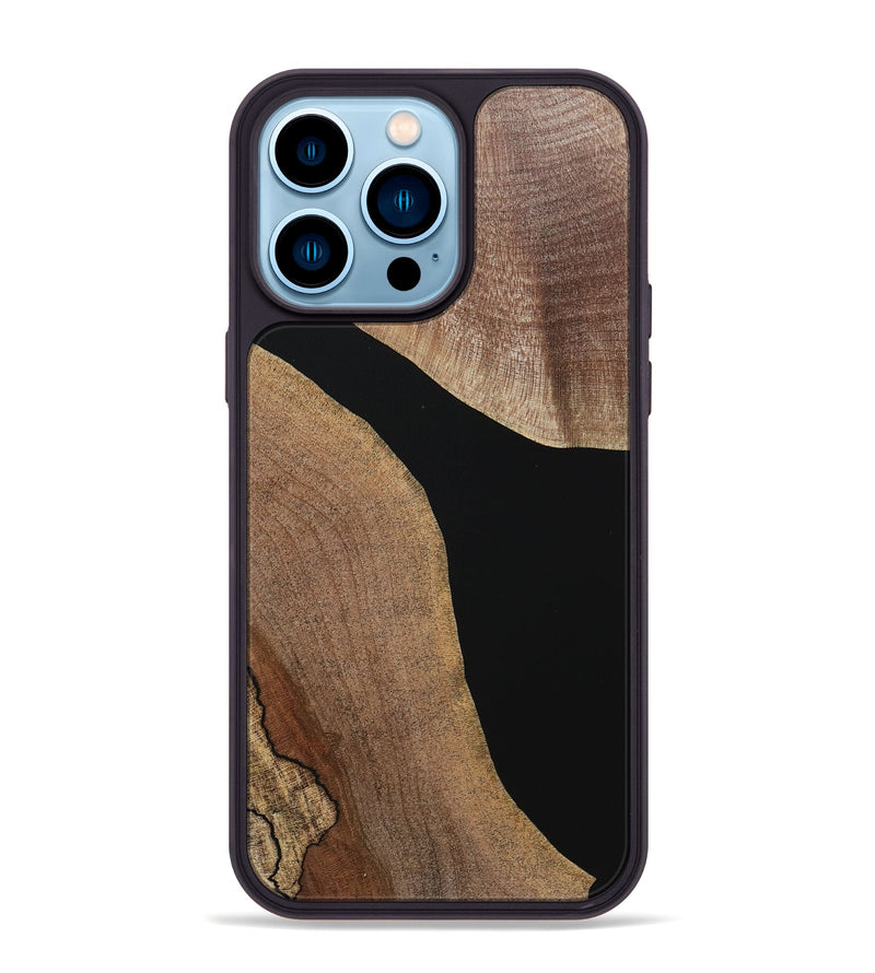 iPhone 14 Pro Max Wood+Resin Phone Case - Stanley (Pure Black, 718113)