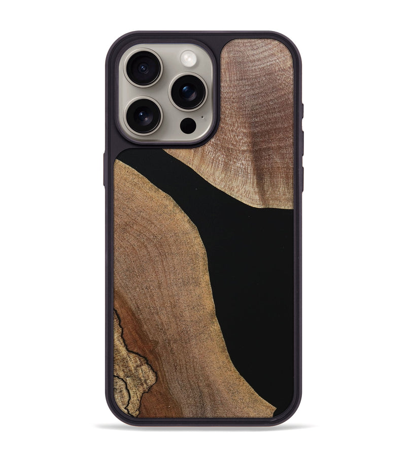 iPhone 15 Pro Max Wood+Resin Phone Case - Stanley (Pure Black, 718113)