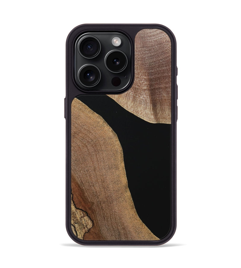 iPhone 15 Pro Wood+Resin Phone Case - Stanley (Pure Black, 718113)