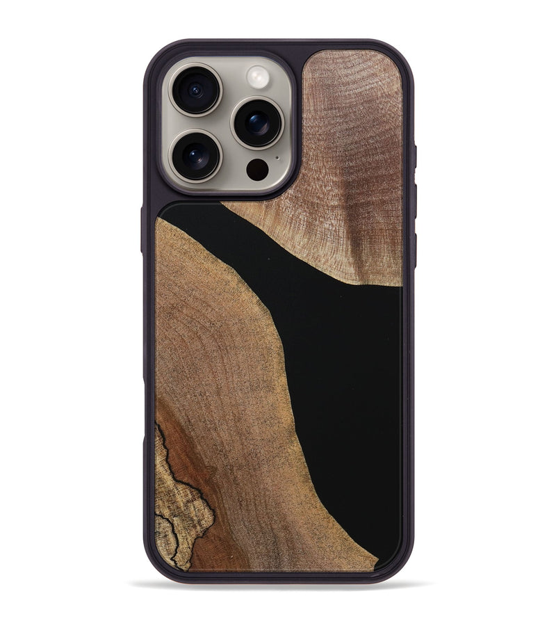 iPhone 16 Pro Max Wood+Resin Phone Case - Stanley (Pure Black, 718113)