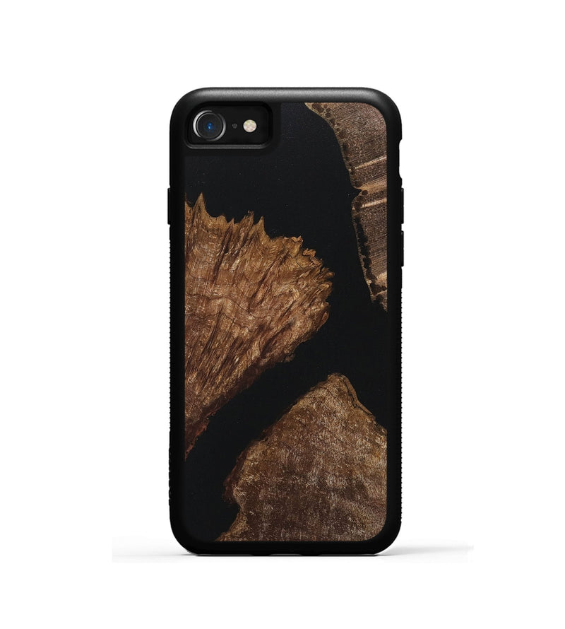 iPhone SE Wood+Resin Phone Case - Dwight (Pure Black, 718114)