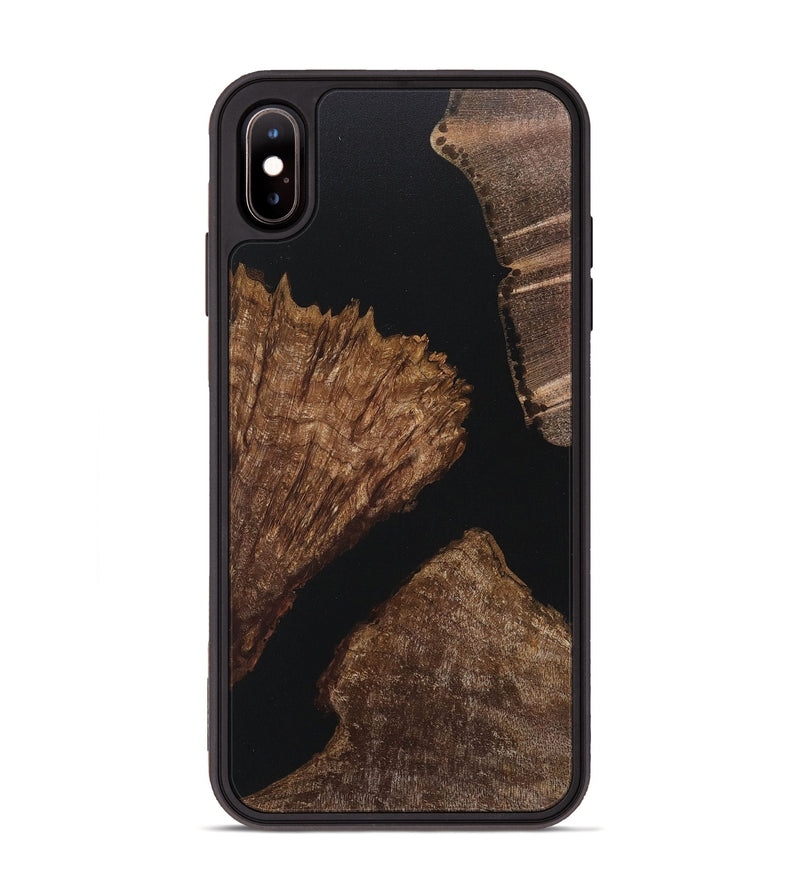 iPhone Xs Max Wood+Resin Phone Case - Dwight (Pure Black, 718114)