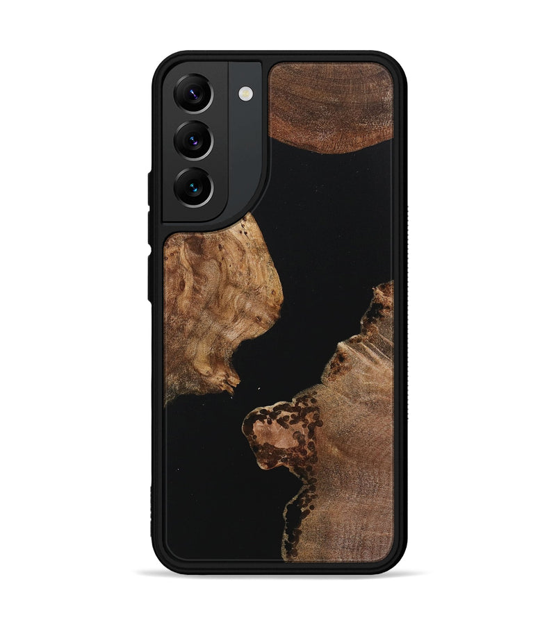 Galaxy S22 Plus Wood+Resin Phone Case - Lacey (Pure Black, 718116)