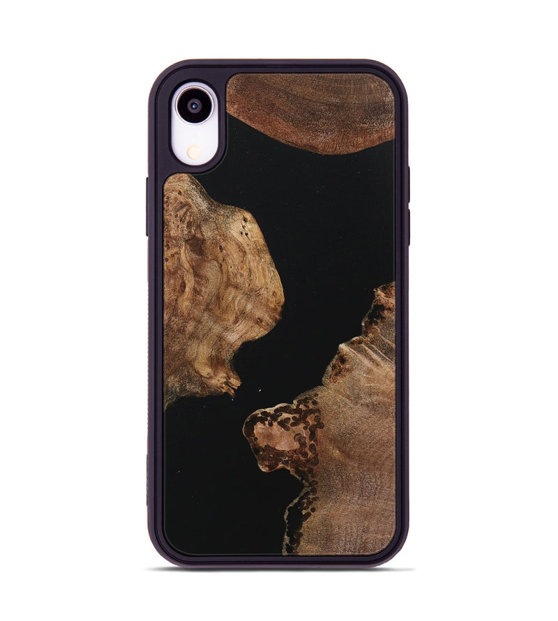 iPhone Xr Wood+Resin Phone Case - Lacey (Pure Black, 718116)