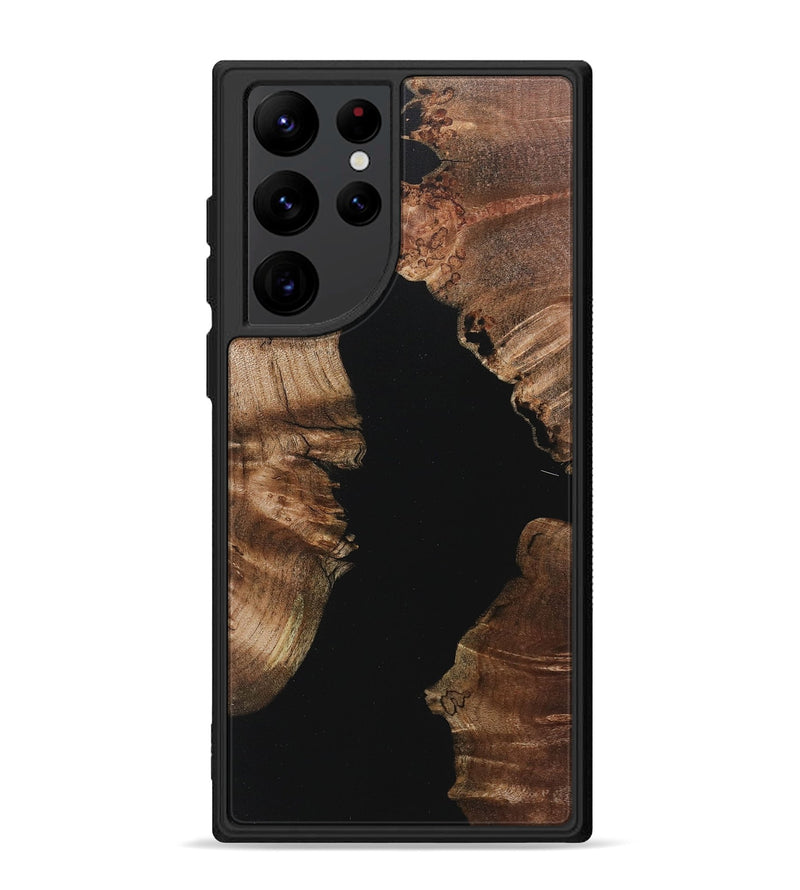 Galaxy S22 Ultra Wood+Resin Phone Case - James (Pure Black, 718117)