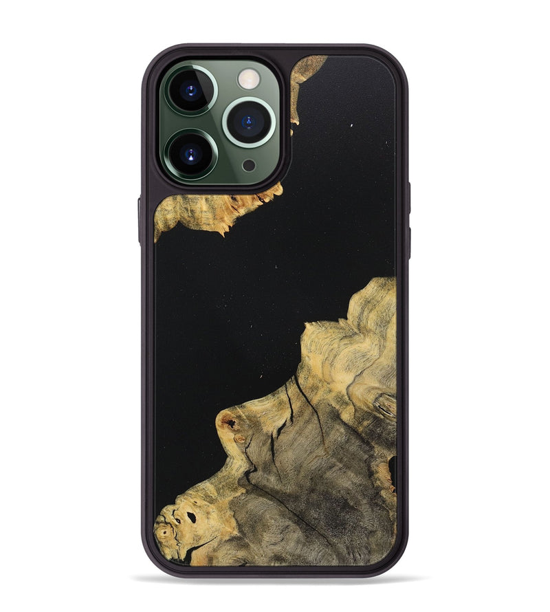 iPhone 13 Pro Max Wood+Resin Phone Case - Tabatha (Pure Black, 718118)