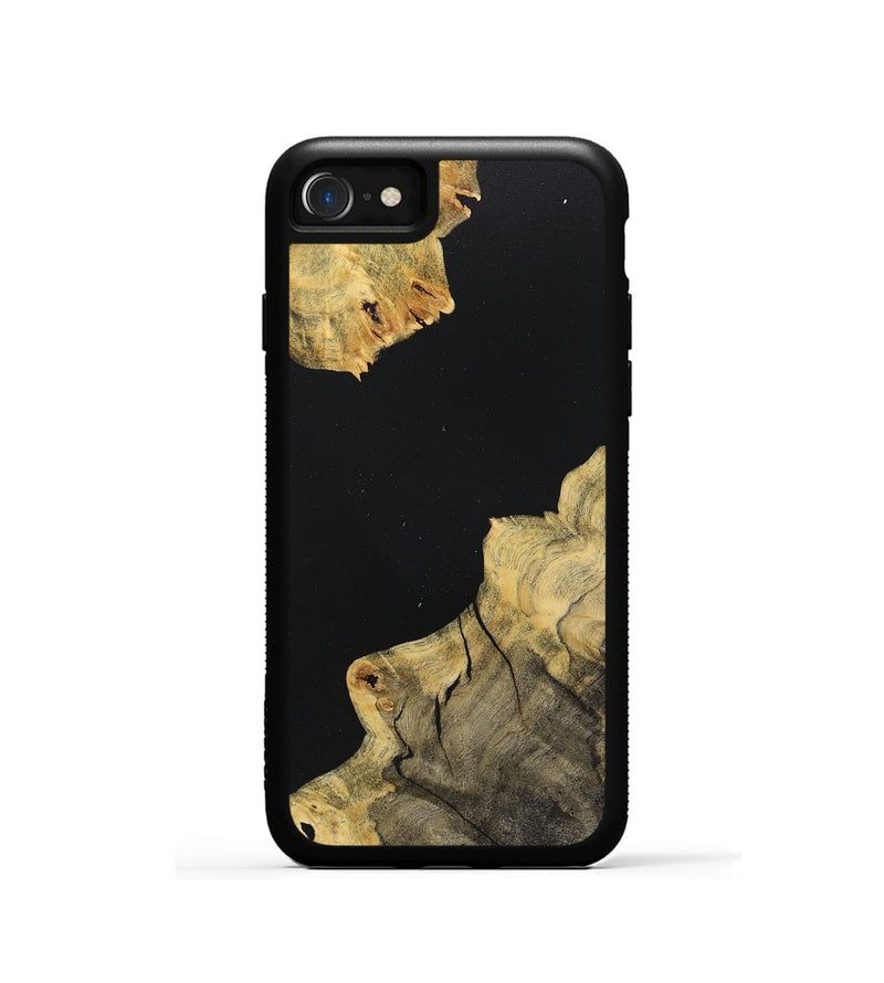 iPhone SE Wood+Resin Phone Case - Tabatha (Pure Black, 718118)