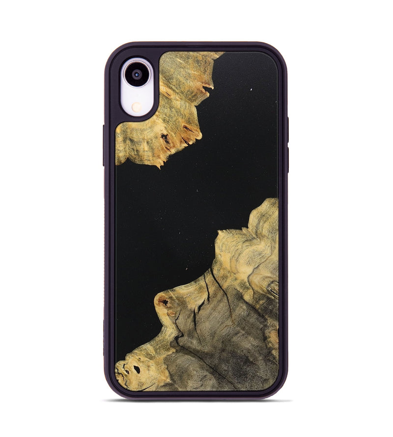 iPhone Xr Wood+Resin Phone Case - Tabatha (Pure Black, 718118)