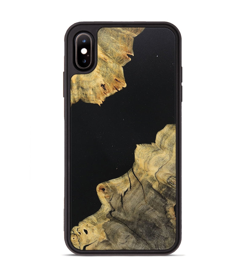 iPhone Xs Max Wood+Resin Phone Case - Tabatha (Pure Black, 718118)