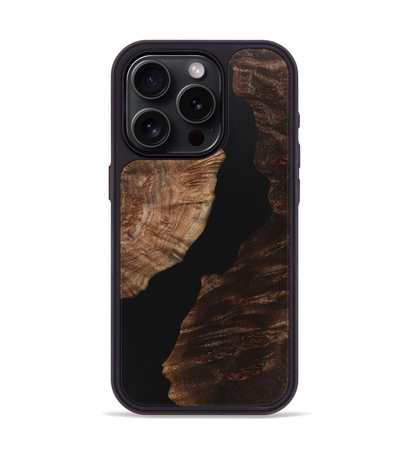 iPhone 15 Pro Wood+Resin Phone Case - Ray (Pure Black, 718119)