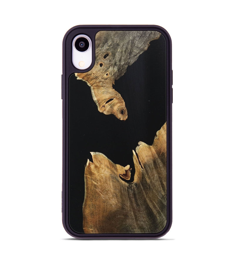 iPhone Xr Wood+Resin Phone Case - Saul (Pure Black, 718121)