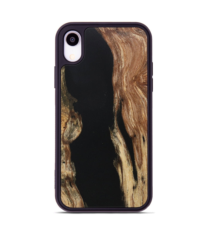 iPhone Xr Wood+Resin Phone Case - Alexus (Pure Black, 718122)