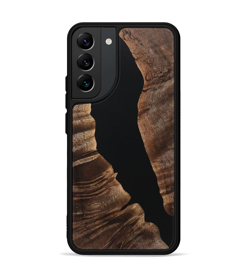 Galaxy S22 Plus Wood+Resin Phone Case - Ronnie (Pure Black, 718123)